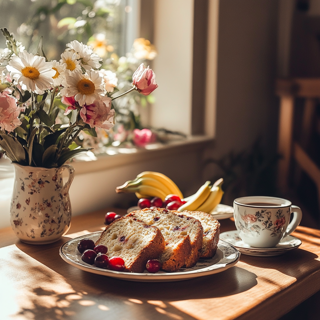 Banana cranberry bread with oil