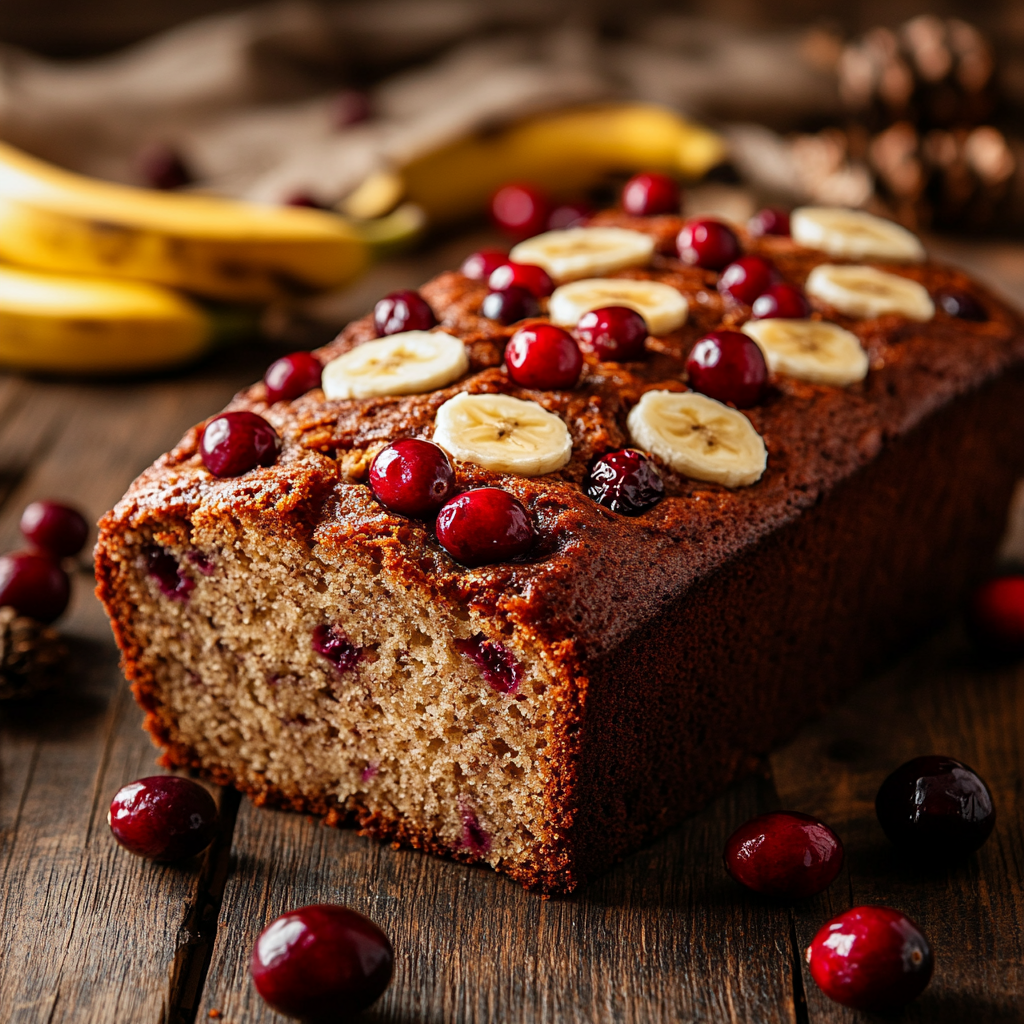 Banana cranberry bread with oil