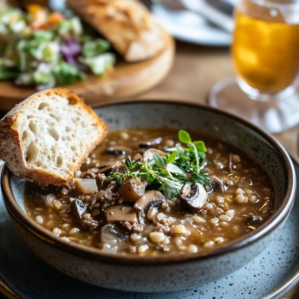 Beef Barley Mushroom Soup