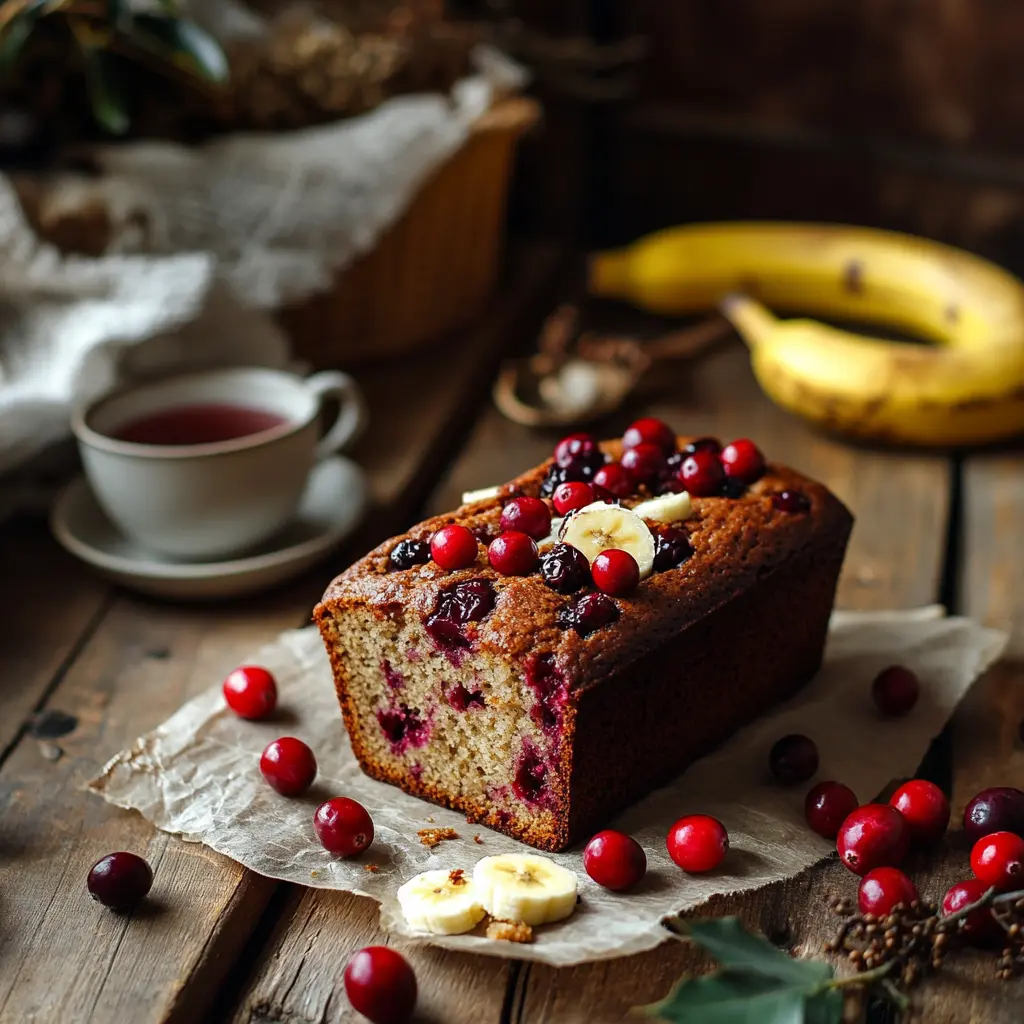 Healthy Cranberry Banana Bread recipe