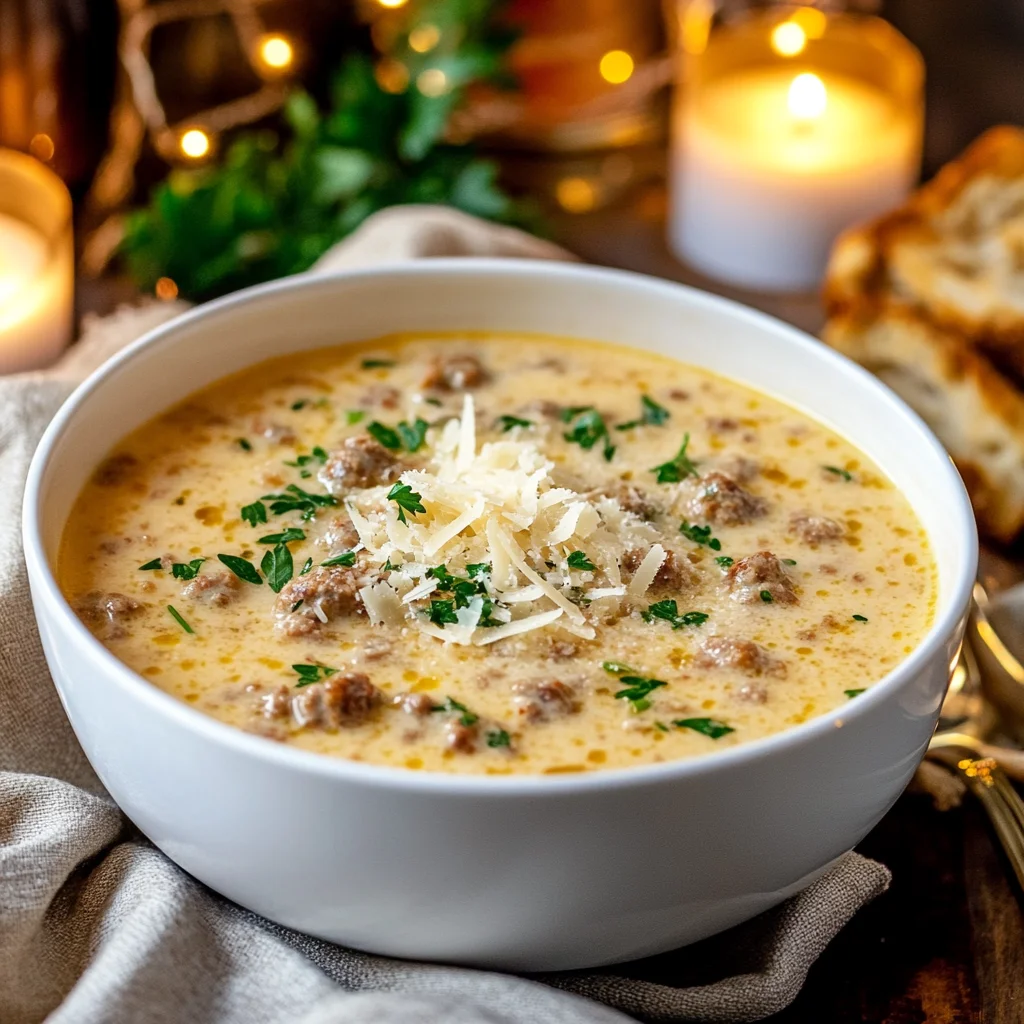 creamy parmesan italian sausage soup​