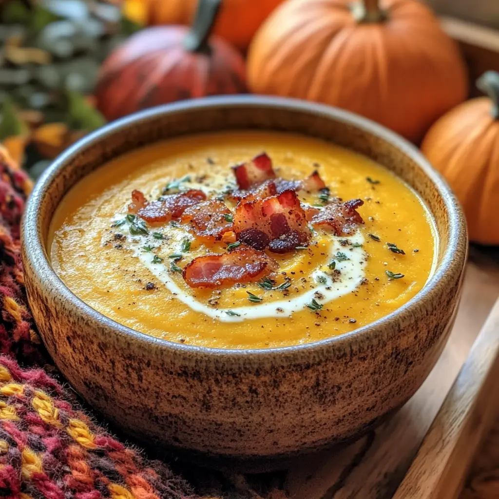 apple pumpkin bacon soup​