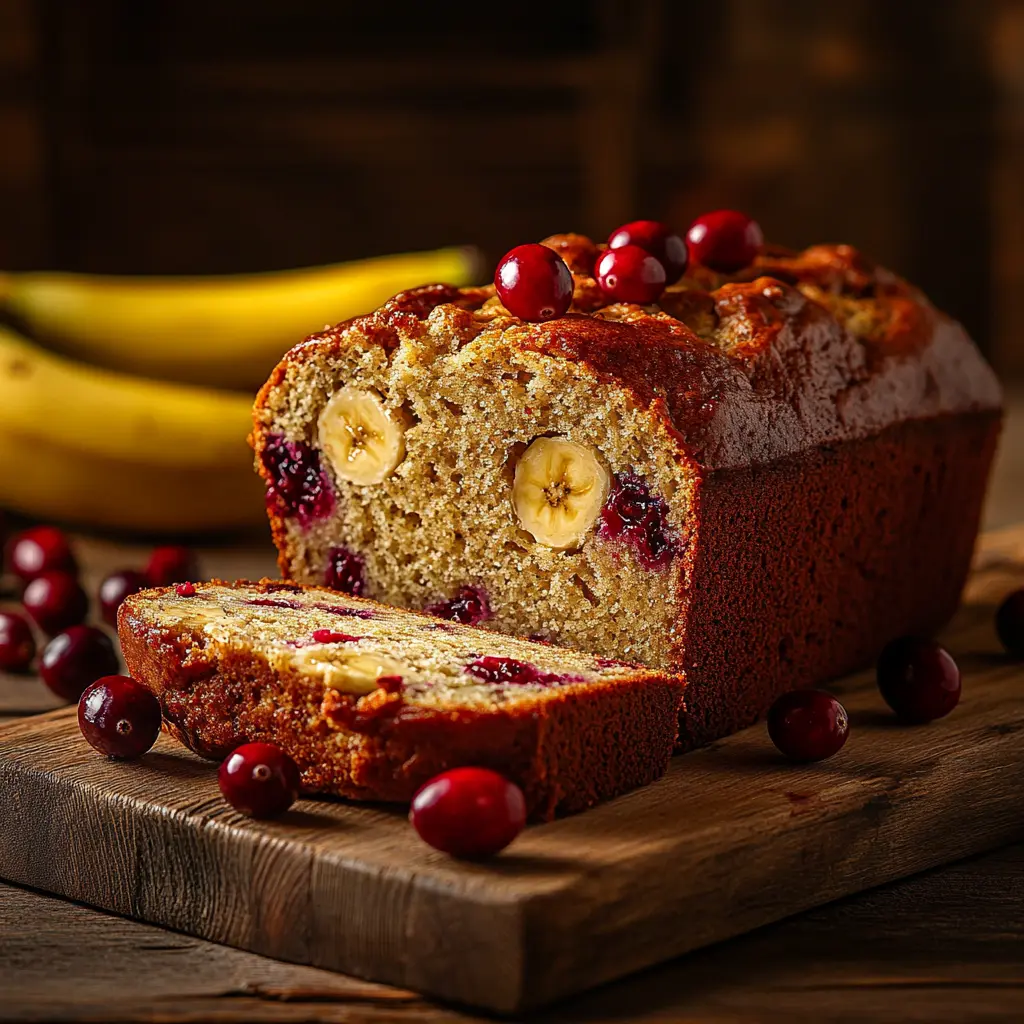 Banana Cranberry Bread with Oil