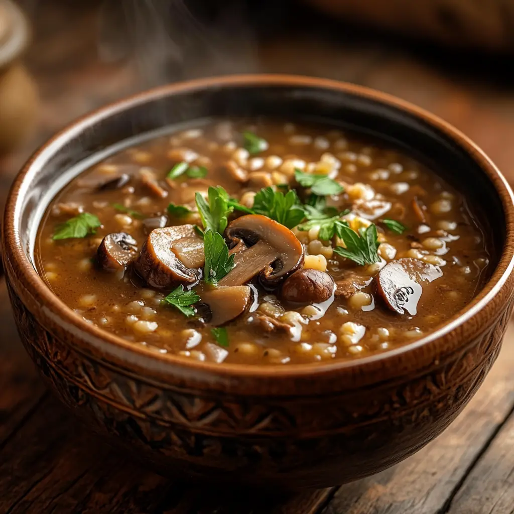 Beef Barley Mushroom Soup