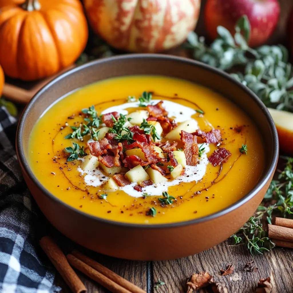 apple pumpkin bacon soup​