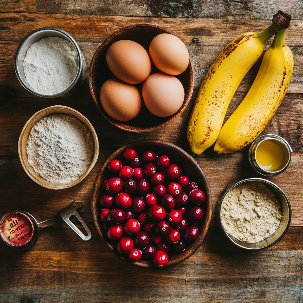 Banana Cranberry Bread with Oil