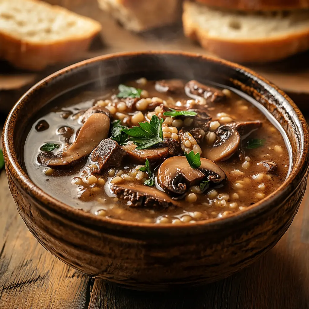 Beef Barley Mushroom Soup